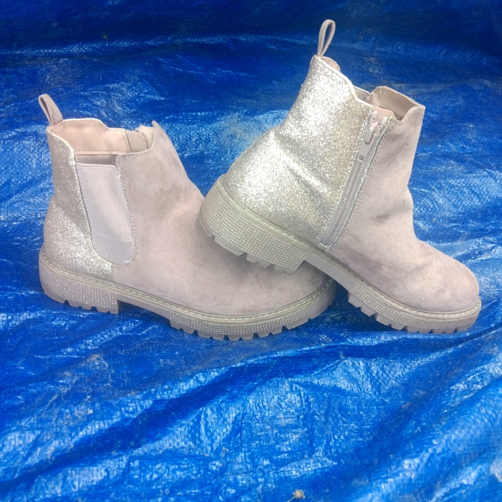 Gray & Glitter Boots